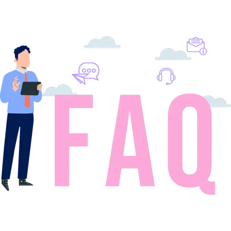 The Boy Is Working On The FAQ Illustration