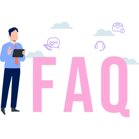 Boy is working on the FAQ  Illustration