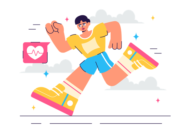 Boy Jogging  Illustration