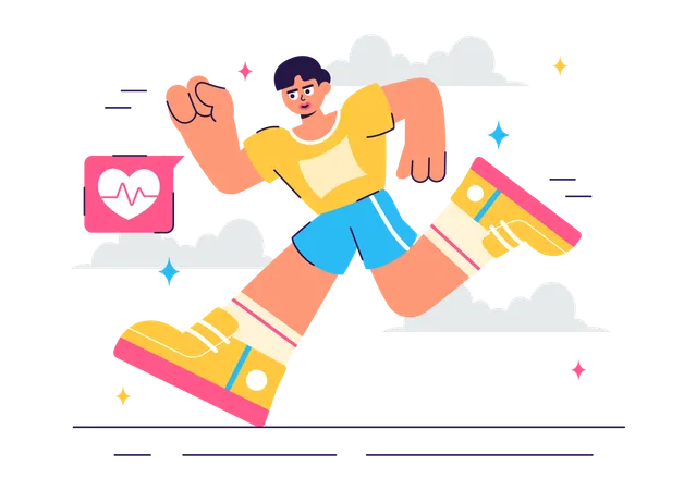 Boy Jogging  Illustration