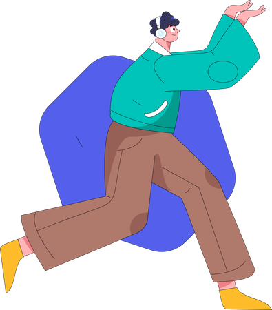 Boy jogging in park  Illustration