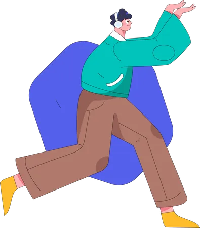 Boy jogging in park  Illustration