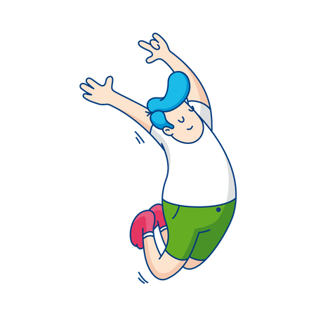 Boy Jumping Illustration