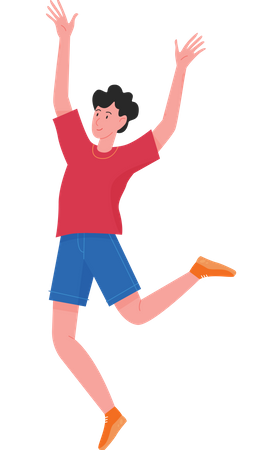 Boy jumping  Illustration