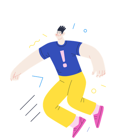 Boy jumping cheerfully Illustration