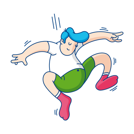 Boy Jumping  Illustration