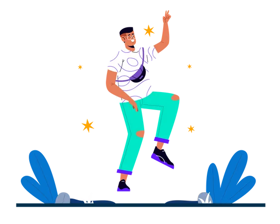 Boy jumping  Illustration