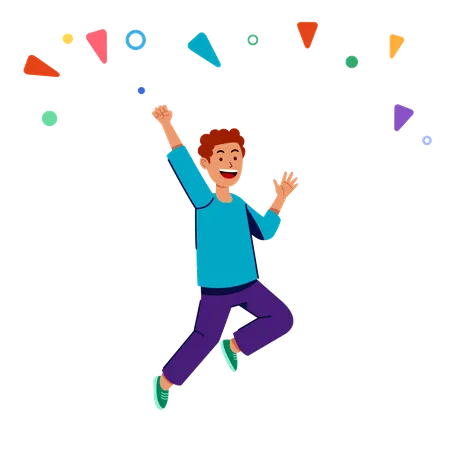 Boy jumping  Illustration