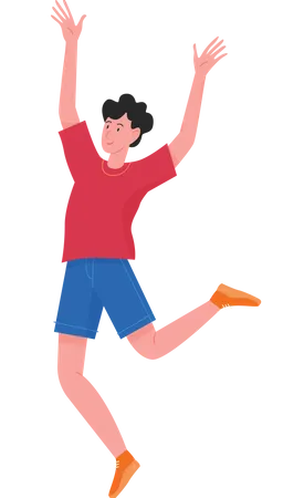 Boy jumping  Illustration