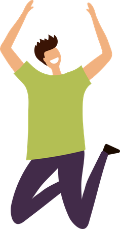 Boy Jumping In Air  Illustration