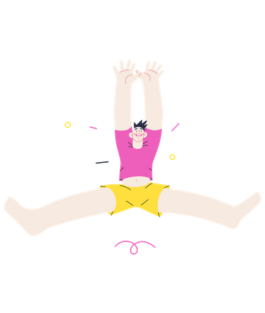 Boy jumping in air  Illustration