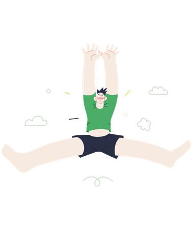 Boy jumping in the air  Illustration