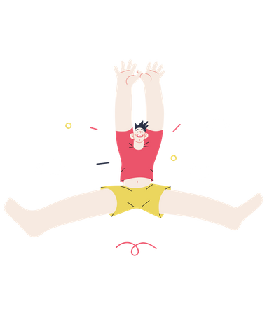 Boy jumping in the air  Illustration