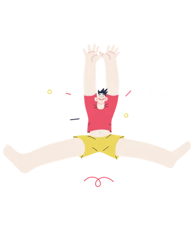 Boy jumping in the air  Illustration