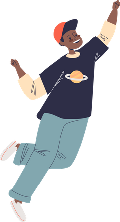 Boy jumping in the air  Illustration