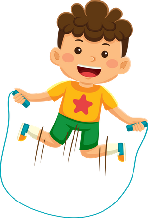 Boy Jumping Rope  Illustration