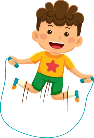 Boy Jumping Rope  Illustration
