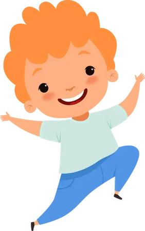 Boy jumping with joy Illustration