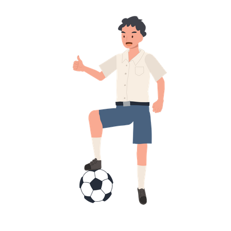 Boy Kicking Ball  Illustration