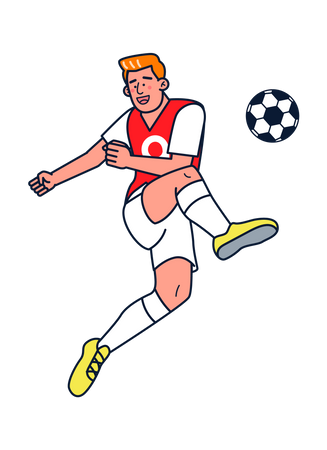 Boy kicking football Illustration