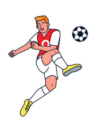 Boy kicking football  Illustration