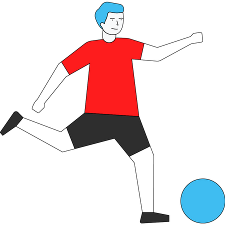 Boy kicking soccer ball Illustration