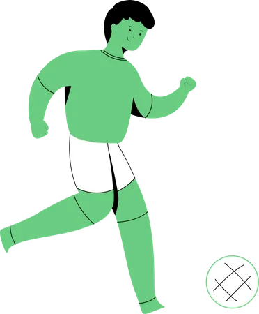 Young Man Playing And Training Soccer Game Vector Playing Football Illustration Activity Flat Cartoon Illustration Illustration