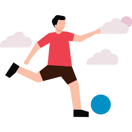 Boy kicking the ball Illustration