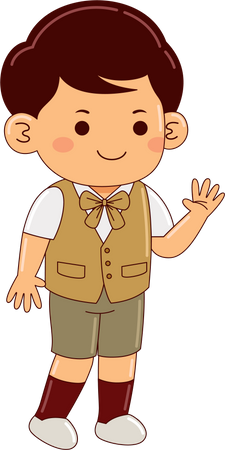 Boy Kid In School Uniform  Illustration