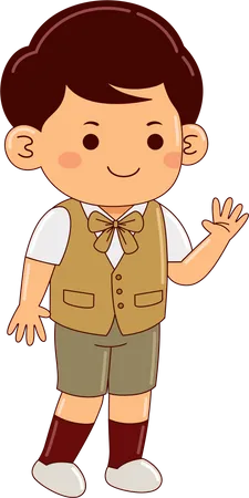 Boy Kid In School Uniform  Illustration