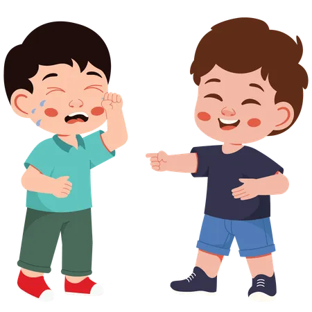 Boy Laugh At Friends  Illustration