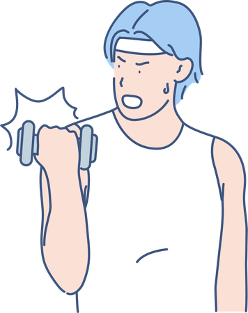 Boy Lifting Dumbbells  Illustration