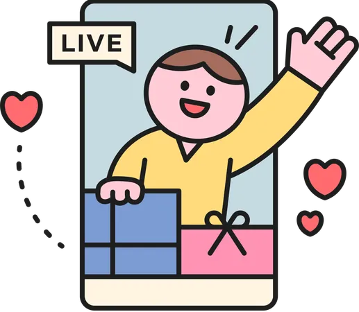 Boy live for product shopping  Illustration