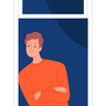 looking out illustration svg