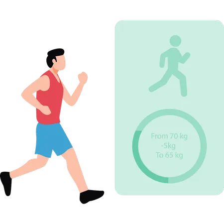 A Boy Loses 5 Kg By Running Illustration