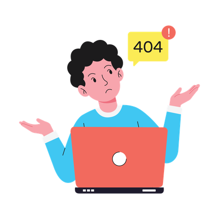 Boy Lost Access due to error  Illustration