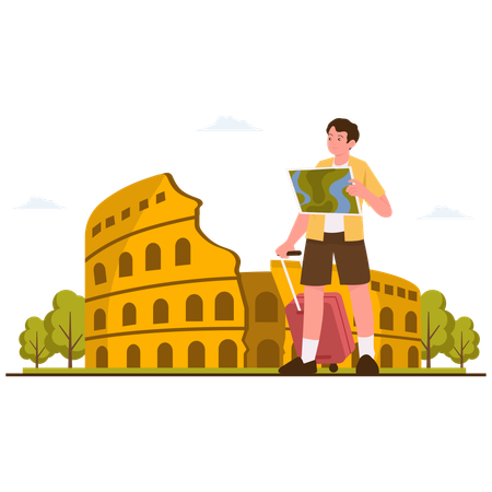 Boy Lost in Rome  Illustration