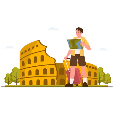 Boy Lost in Rome  Illustration