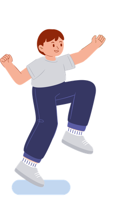 Boy loves to do aerobics  Illustration