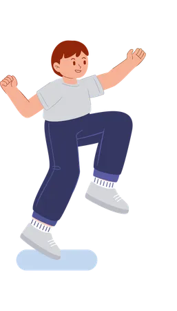 Boy loves to do aerobics  Illustration