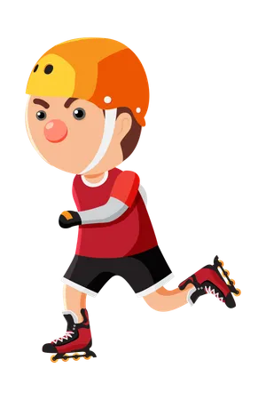 Boy loves to do skating  Illustration