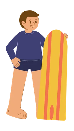 Boy loves to do water surfing  Illustration