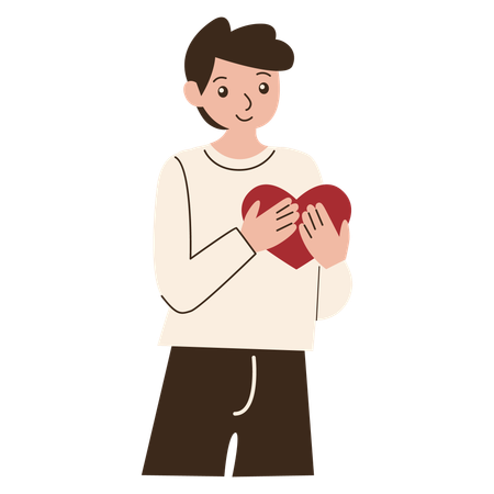 Boy loving his self Illustration