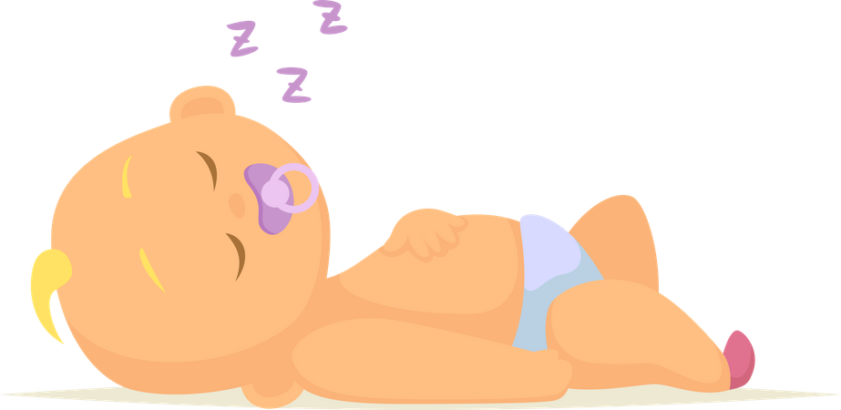 Boy Lying On Bed Illustration