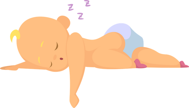 Boy Lying On Bed  Illustration