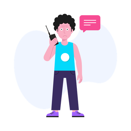 Boy Making a Phone Call  Illustration