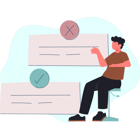 Boy making customer insights  Illustration