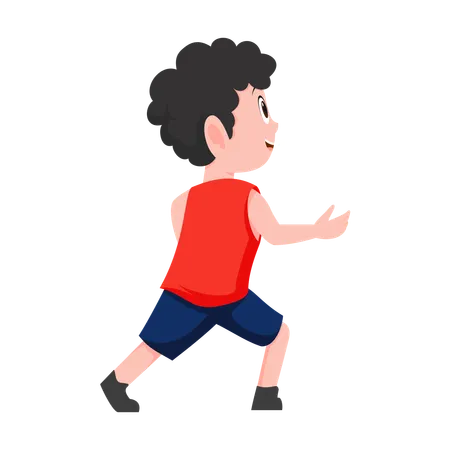 Boy Making Move  Illustration