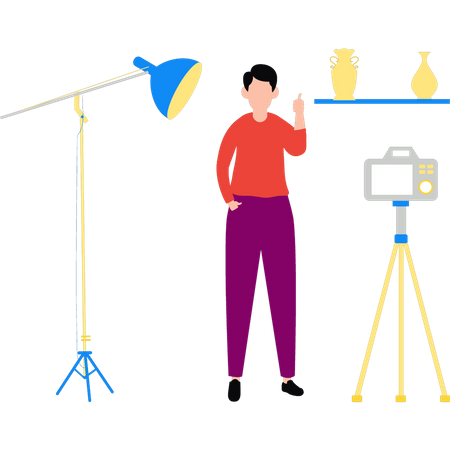 Boy making video  Illustration