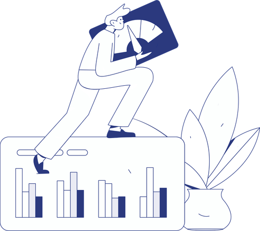 Boy making work task  Illustration